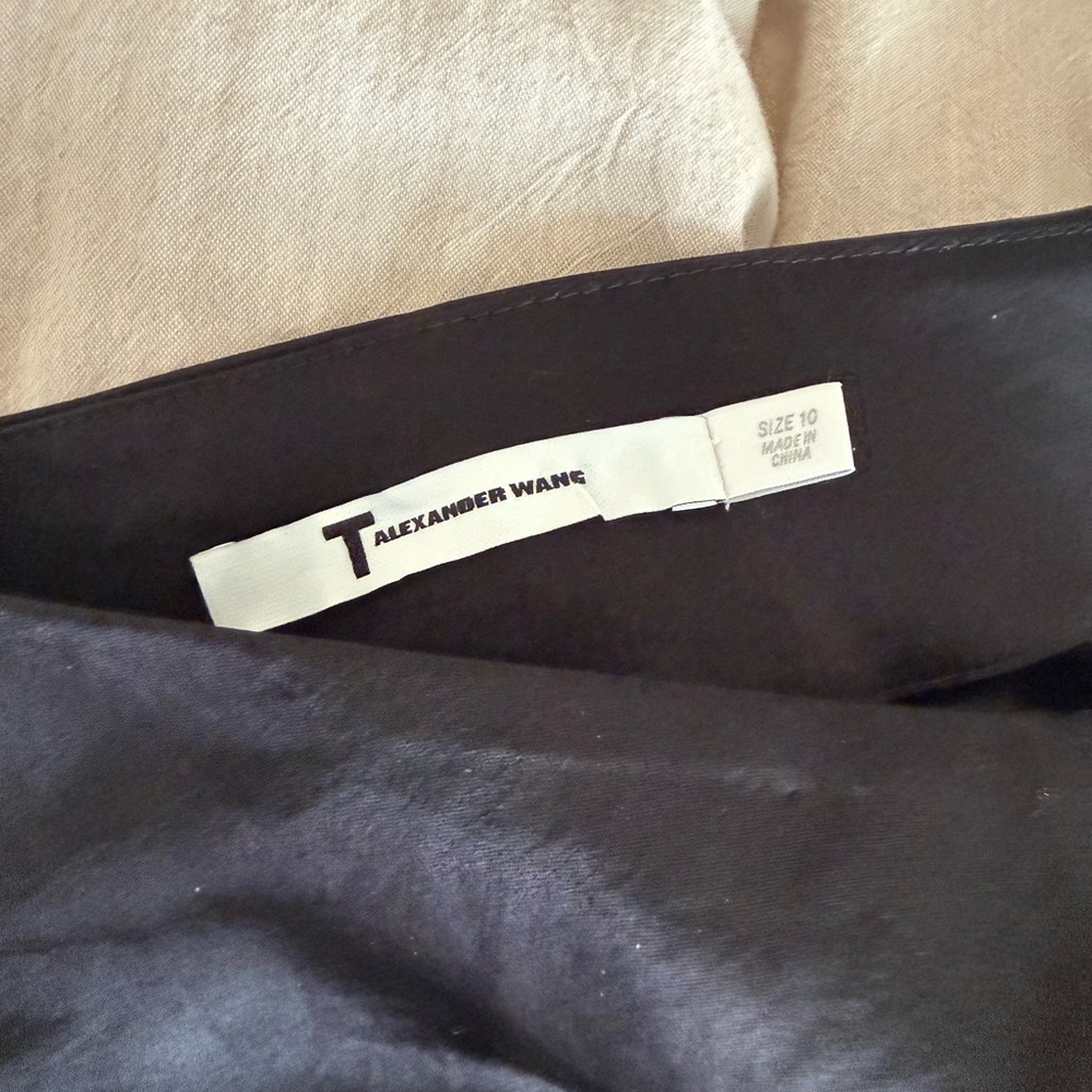 T by Alexander Wang Black satin Minimal Skirt
